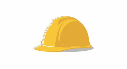 Fototapeta premium Yellow construction hard hat icon on white background