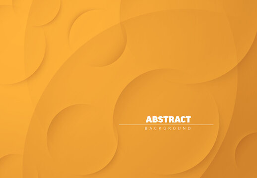 Abstract Yellow Background with Dynamic Overlapping Circles and Soft Shadows