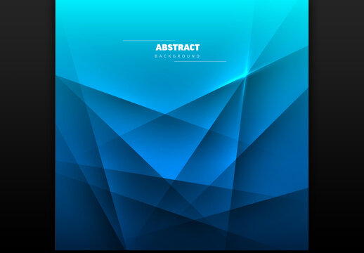 Abstract Deep Blue Geometric Background with Sharp Overlapping Layers