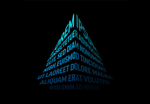 Abstract 3D Editable Text Effect Typography Design on Black Background
