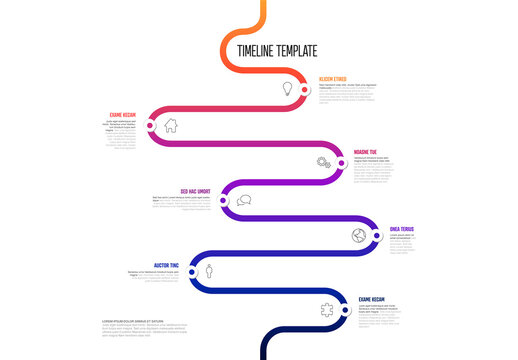 Abstract Winding Timeline Infographic Template with Gradient Path