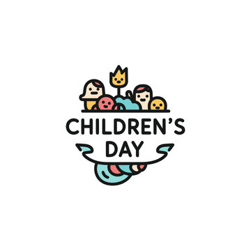 Childrens Day Celebration Logo Design.