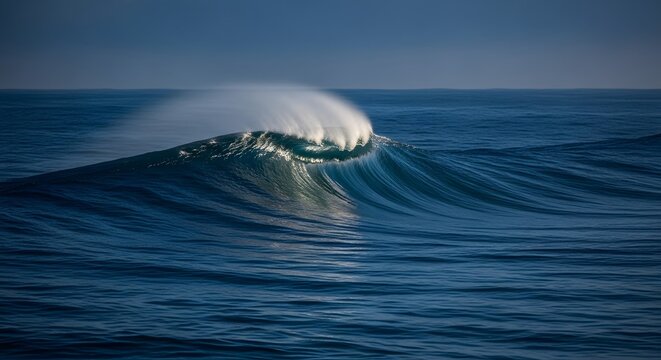 majestic ocean wave crashing with white foam