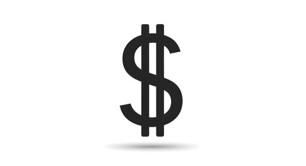 Obraz premium Large black dollar sign on white background