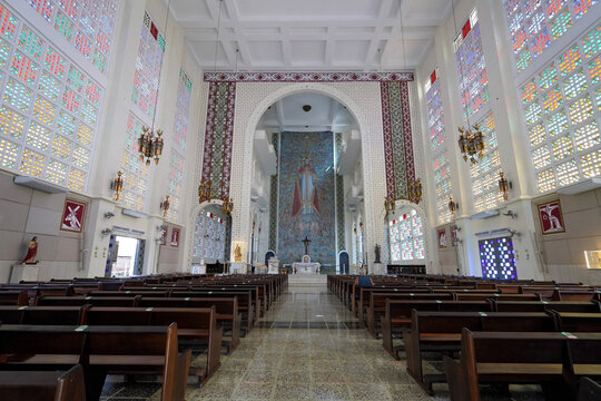 Interior of Cathedral Basilica of the Good Lord Jesus, Cuiaba, Mato Grosso, Brazil