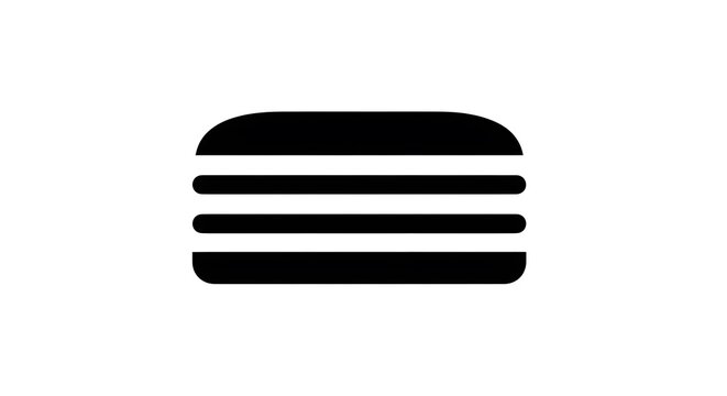 black hamburger icon on white background