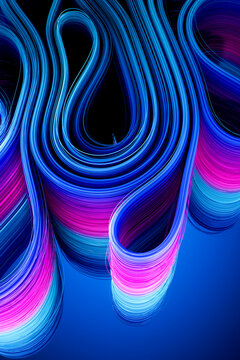 3D electric fiber loop with blue magenta strand on bold blue