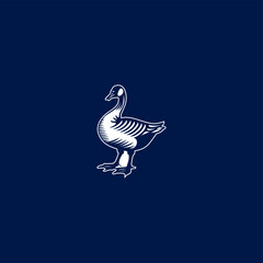goose logo design, vector, vintage, animal, poultry, farm, restaurant, illustration, company, art, spa, silhouette, graphic, identity, branding, sign, goose, business © isti