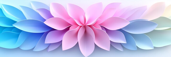 Fototapeta premium Vibrant Abstract Flower Petals in Gradient Hues on a Clean Backdrop for Modern Design Aesthetics