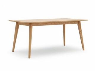 Fototapeta premium Modern wooden table with unique angled legs and natural finish