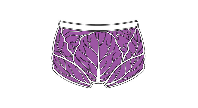 Purple Cabbage Pattern Underwear - Healthy Food Concept