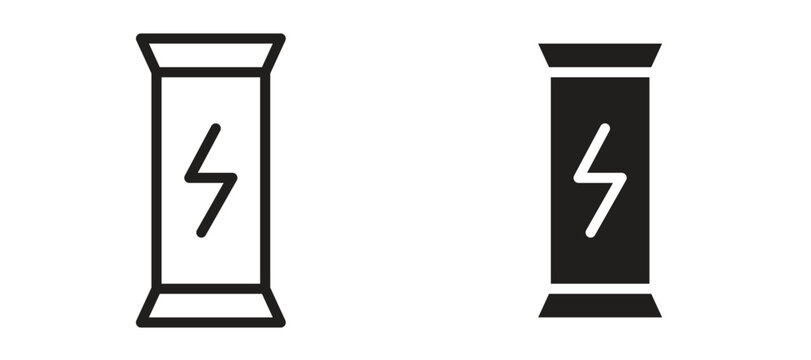 Energy bar icon symbol, black style vector icons pack