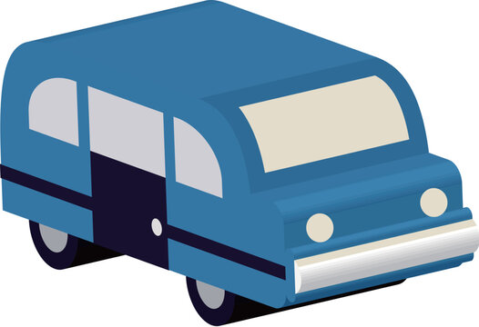 Isometric blue car