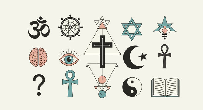 Collection of Spiritual and Religious Symbols and Icons