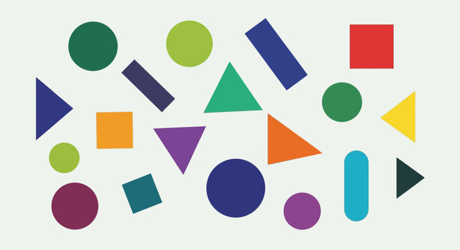Colorful Geometric Shapes Pattern Design Elements