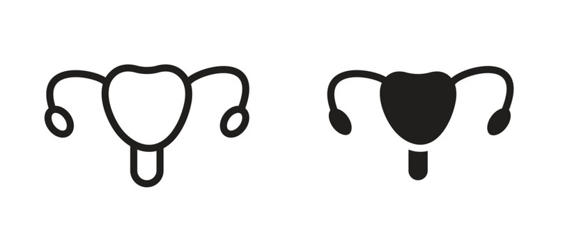 Gynecology icon symbol, black style vector icons pack