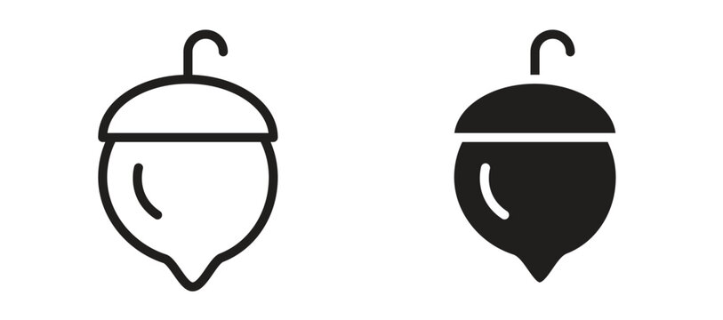 Hazelnut icon symbol, black style vector icons pack