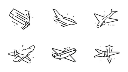 Aviation Illustration Set: A collection of meticulously crafted plane illustrations, each embodying the spirit of flight and innovation. This set captures various aircraft designs. © Nadim