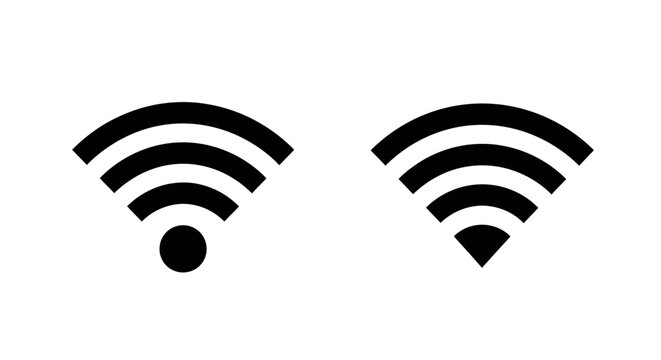 Pair of Wireless Signal Icons Representing Connectivity and Networking.