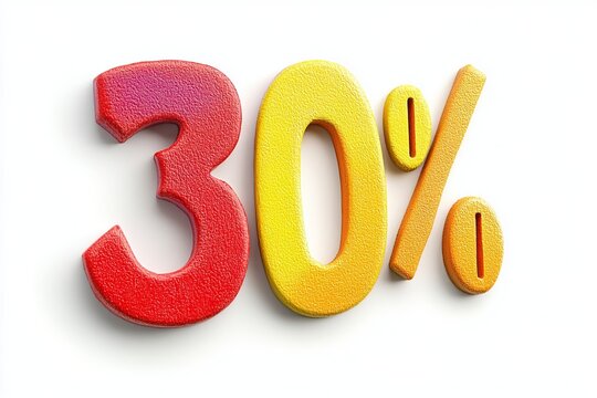 Vibrant 30 Percent Discount Announcement, Limited Time Offer in Bright Yellow and Red Colors, Sale