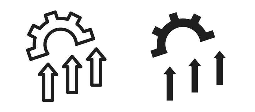 Improvement icon symbol, black style vector icons pack