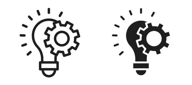 Innovation icon symbol, black style vector icons pack