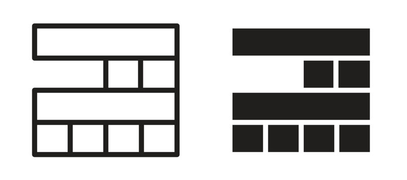 Jenga icon symbol, black style vector icons pack