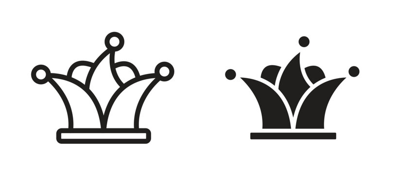 Joker hat icon symbol, black style vector icons pack