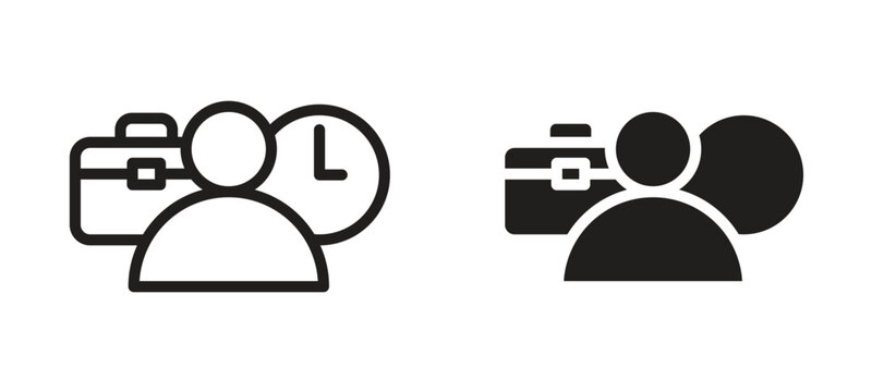 Late icon symbol, black style vector icons pack