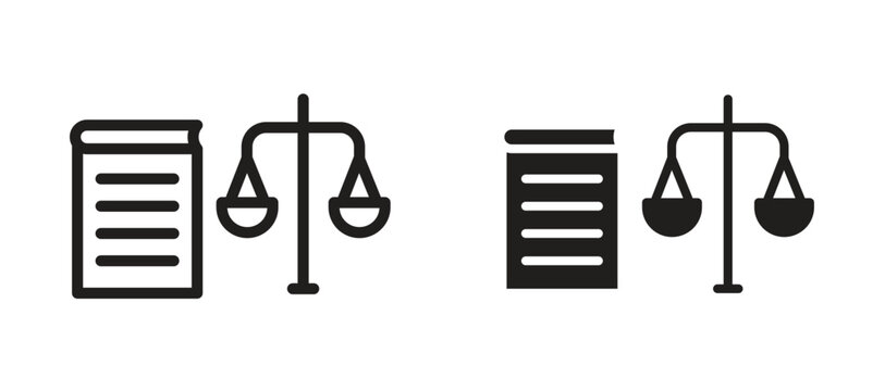Law book icon symbol, black style vector icons pack