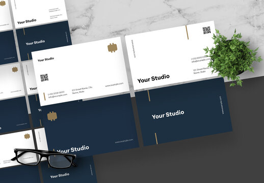 Blue Brown Corporate Business Card