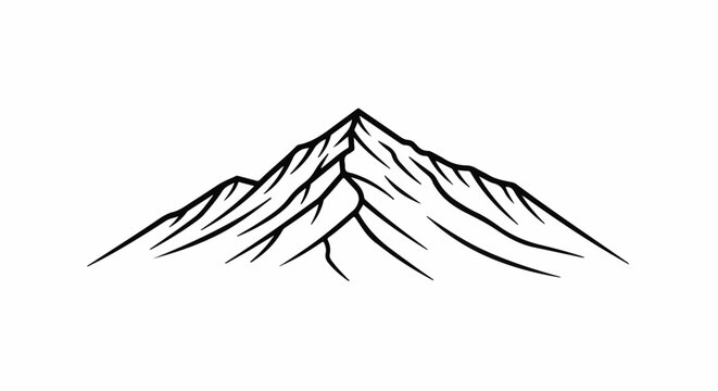 Simple black line art depiction of a triangular mountain peak