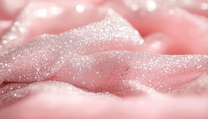 Fototapeta premium Glamorous Textile Design Featuring Sparkling Pink Fabric Texture and Glitter for Festive Backgrounds