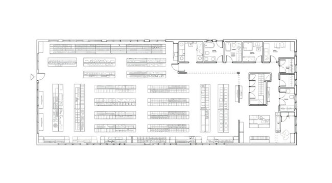 Floor plan of a furniture store showroom