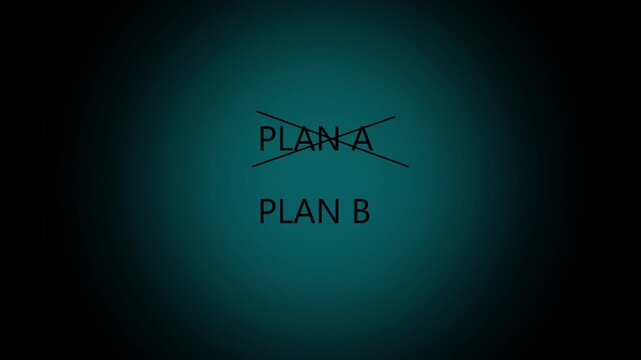 Business plan strategy changing.The man crossing over Plan A, writing Plan B.Concept is . Improvement, modernization. Flexibility and business adaptation to new conditions. Rethinking old approaches.