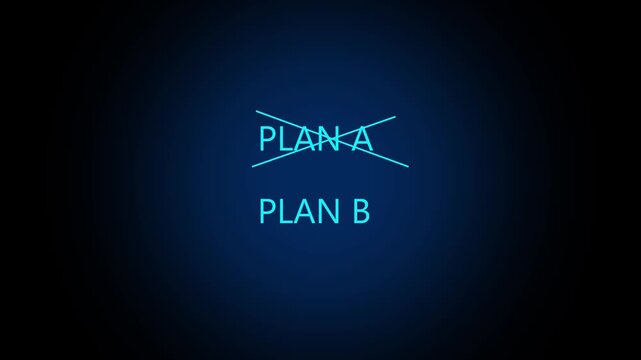 Business plan strategy changing.The man crossing over Plan A, writing Plan B.Concept is . Improvement, modernization. Flexibility and business adaptation to new conditions. Rethinking old approaches.