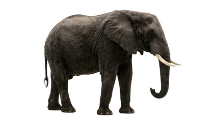 Fototapeta premium African elephant standing isolated on white background