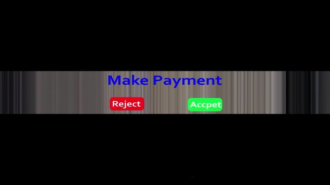 Make payment button with reject and accept options on a dark textured background image photo