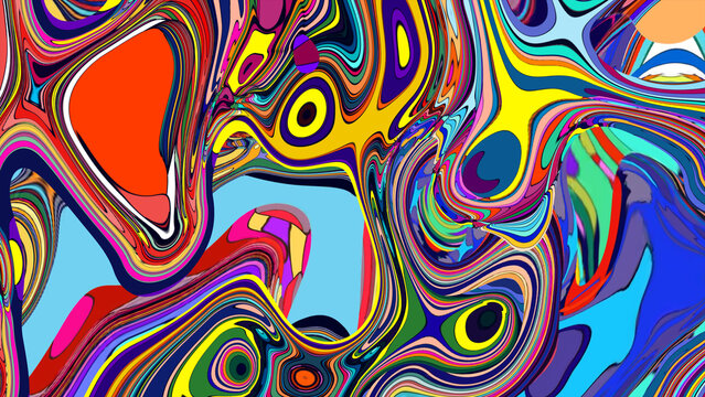 Vibrant Abstract Colorful Swirl Pattern with Dynamic Waves