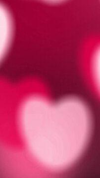Vertical Bokeh Hearts Background for Romantic Greeting Cards and Mobile