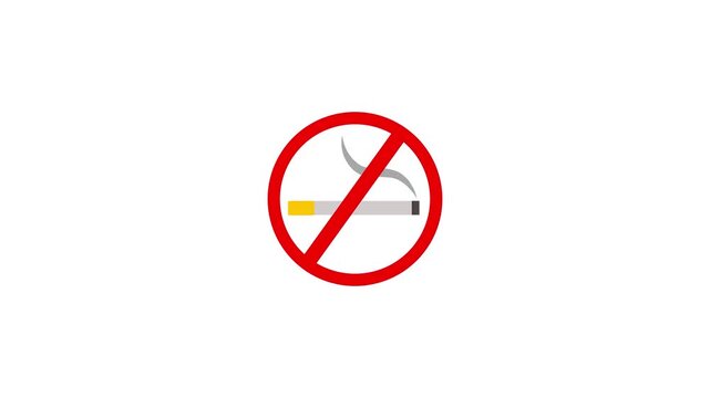 No smoking sign with a cigarette and smoke on a white background image photo