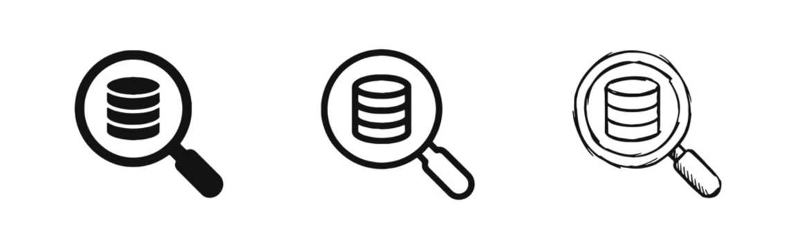 Database Search and Big Data Information Retrieval Icons