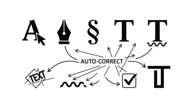 auto correct text editing illustration