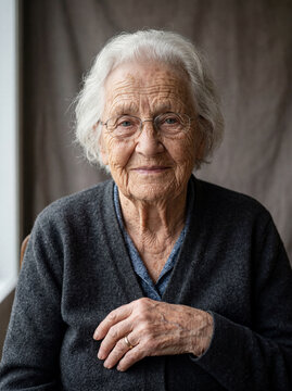 Studio portrait of an elderly person with visible wrinkles and natural skin texture, ideal for aging, retouching and detailed skin editing practice.