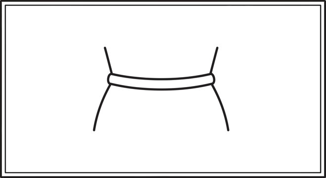 Minimalist Line Art Icon of a Belt Around a Waist
