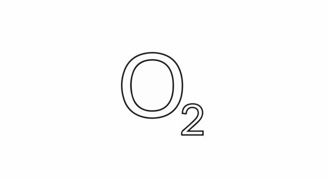 Simple outline of oxygen chemical symbol O2
