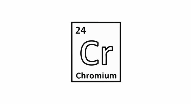 Simple outline of the chemical element Chromium, number 24, symbol Cr
