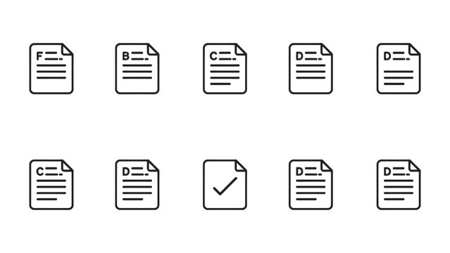 Documents Icons: A minimalist arrangement of document icons, each meticulously designed to represent various file formats. The visual representation highlights precision and a streamlined design.