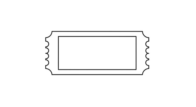 Blank Ticket Stub, Voucher, Coupon, Entry Pass, Raffle Ticket Outline