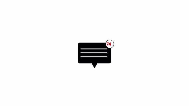  message box icon message animation New message 99+ Animated new message notification animation chat apps alerts and social media notification on transparent background in 4K animation